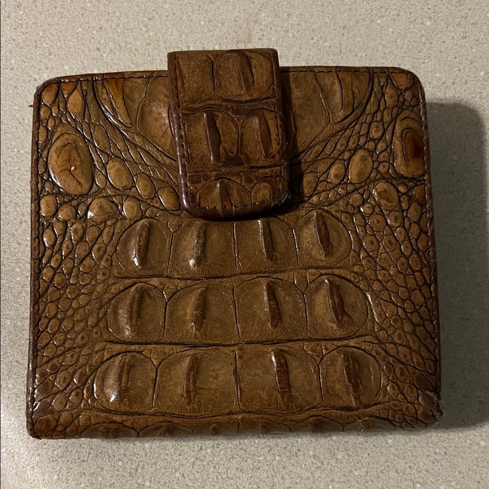 Brahmin Brown Crocodile Embossed Wallet